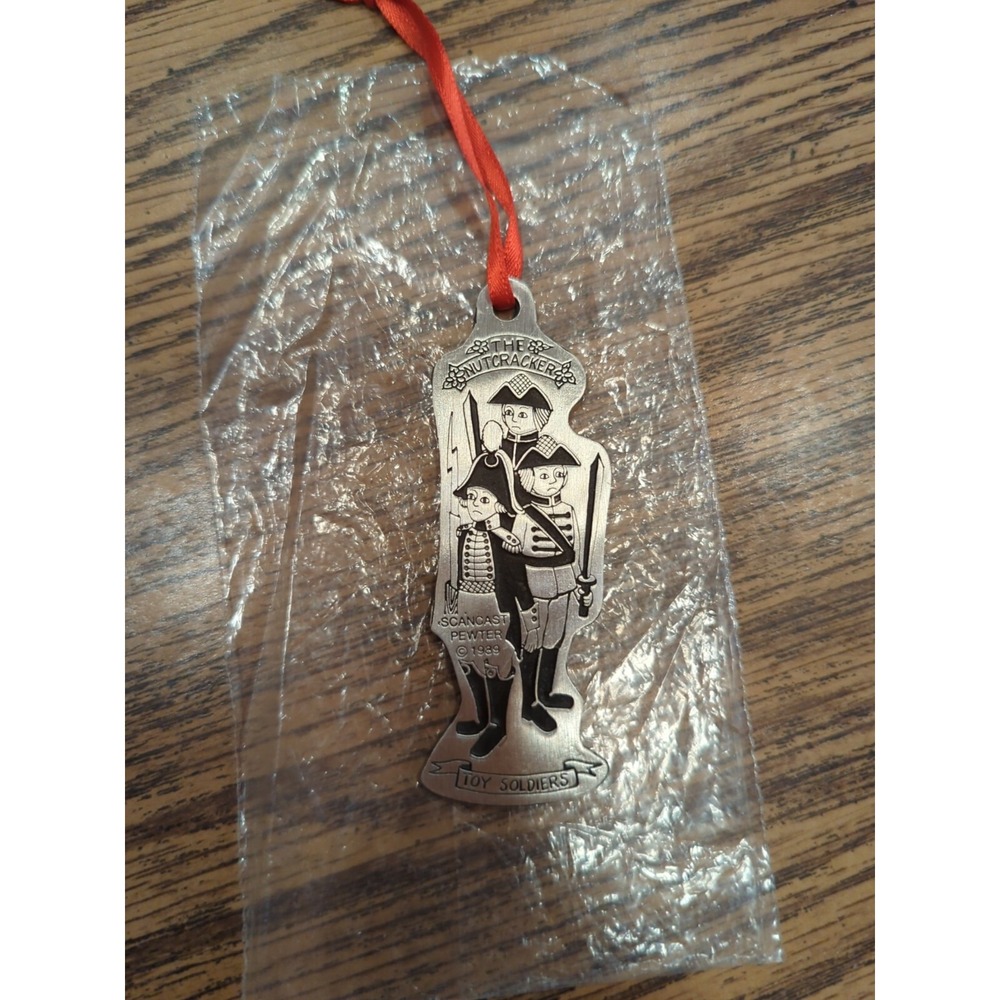 Vintage The Nutcracker Suncast 1989 Pewter Christmas Ornament Toy Soldiers